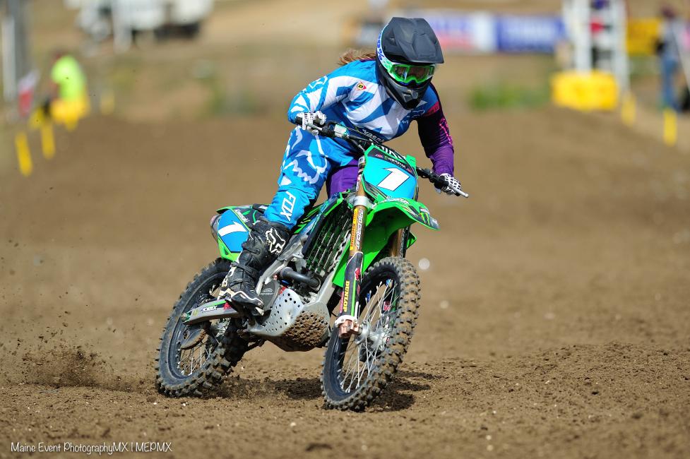 Kylie Fasnacht earned her second-straight WMX Championship with a pair of seventh place finishes while riding in an injuried knee. Photo: MEPMX | Martha Farmer