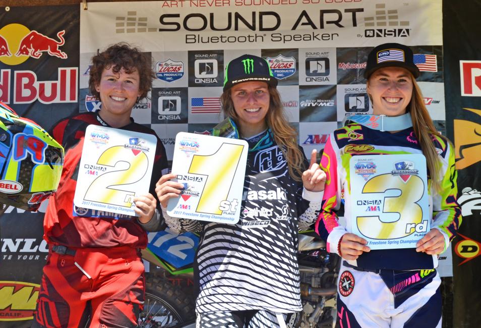 Hannah Hodges, Brandy Richards and Shelby Rolen filled out the podium for Round 2 of the Onsia WMX.