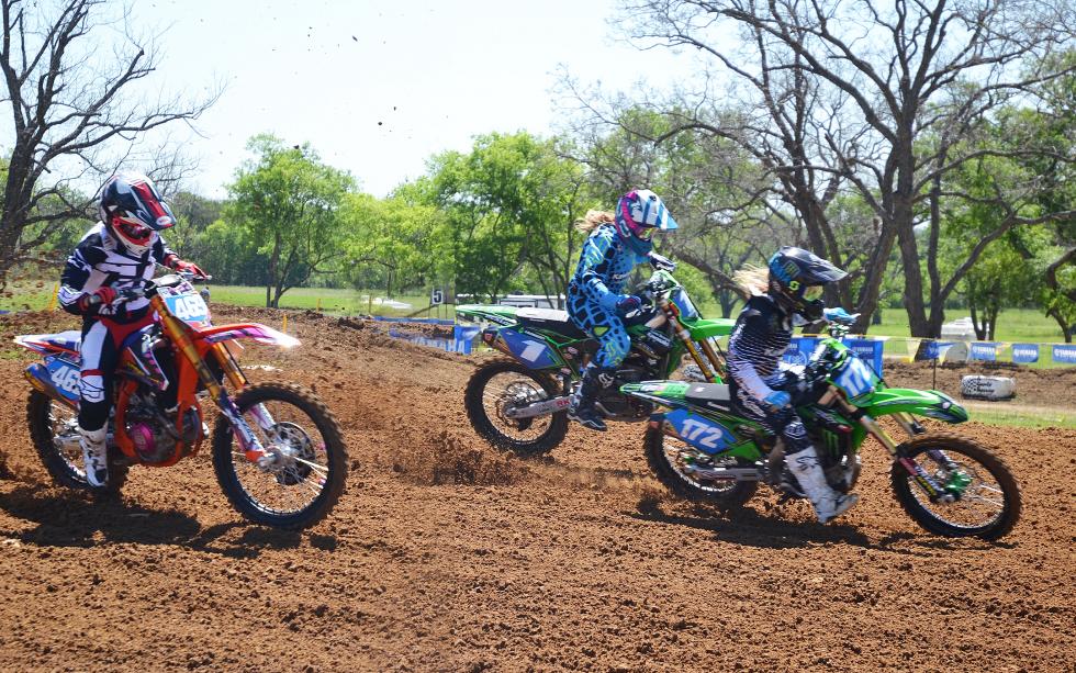 This photo could be from Moto One or Moto Two as the result was the same for both. Hannah Hodges took the MyLucasOil.com $100 award both times, followed by Kylie Fasnacht and Jamie Astudillo.