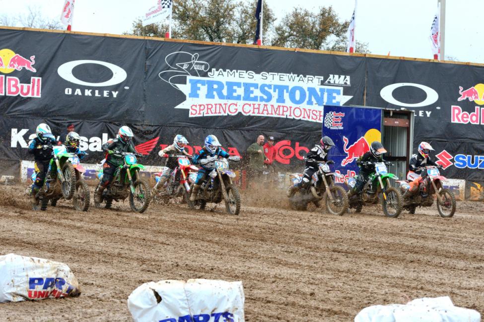 Kylie Fasnacht took control of things when Markelon went down, and held on for victory in the mud to sweep both WMX motos